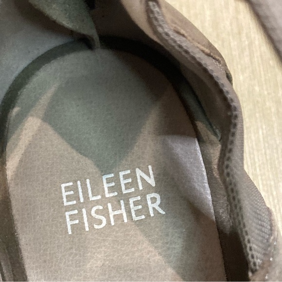 EILEEN FISHER Sz 8 Tumbled Nubuck Zipper Closure Rubber Sole Sneaker Sandals - Picture 9 of 10